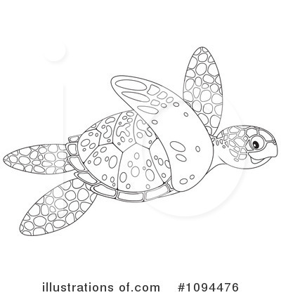 Royalty-Free (RF) Sea Turtle Clipart Illustration by Alex Bannykh - Stock Sample #1094476