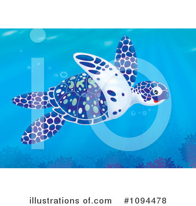 Royalty-Free (RF) Sea Turtle Clipart Illustration by Alex Bannykh - Stock Sample #1094478