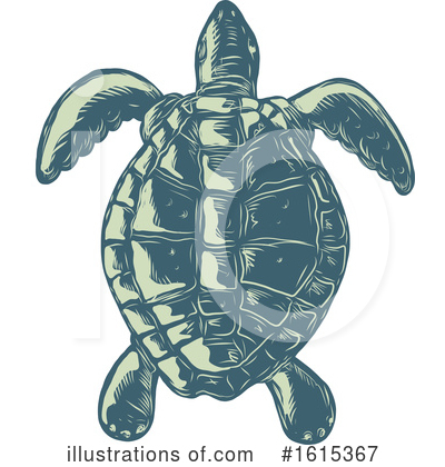 Royalty-Free (RF) Sea Turtle Clipart Illustration by patrimonio - Stock Sample #1615367