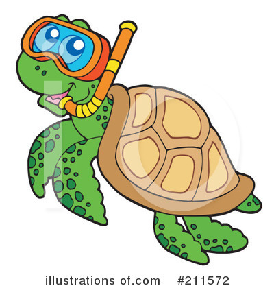 Royalty-Free (RF) Sea Turtle Clipart Illustration by visekart - Stock Sample #211572