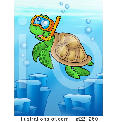 Royalty-Free (RF) Sea Turtle Clipart Illustration by visekart - Stock Sample #221260