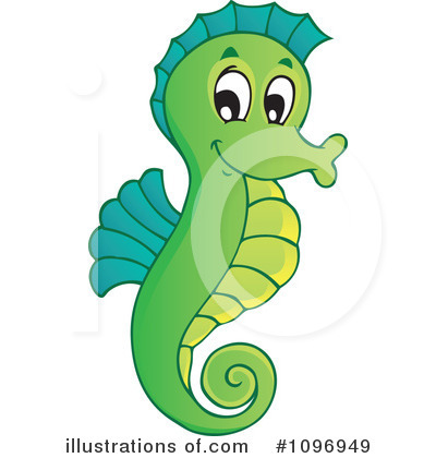 Royalty-Free (RF) Seahorse Clipart Illustration by visekart - Stock Sample #1096949