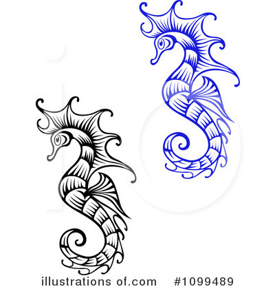 Royalty-Free (RF) Seahorse Clipart Illustration by Vector Tradition SM - Stock Sample #1099489