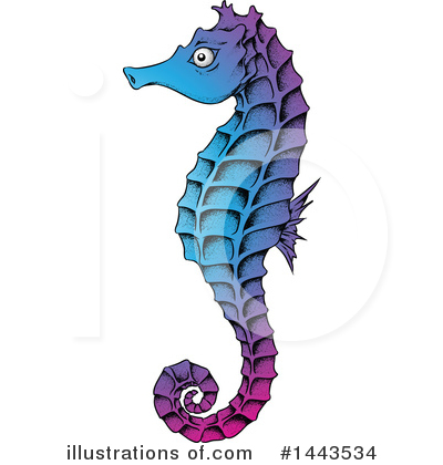 Royalty-Free (RF) Seahorse Clipart Illustration by cidepix - Stock Sample #1443534