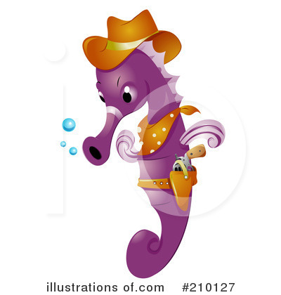 Royalty-Free (RF) Seahorse Clipart Illustration by BNP Design Studio - Stock Sample #210127
