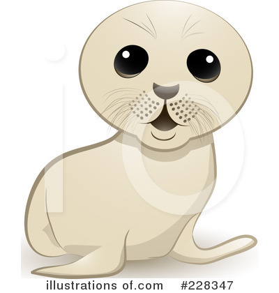 Royalty-Free (RF) Seal Pup Clipart Illustration by elaineitalia - Stock Sample #228347