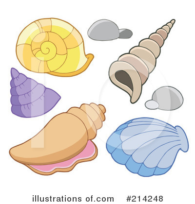 Royalty-Free (RF) Seashells Clipart Illustration by visekart - Stock Sample #214248
