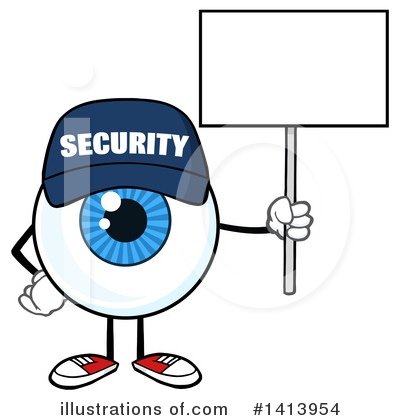 Royalty-Free (RF) Security Guard Eyeball Clipart Illustration by Hit Toon - Stock Sample #1413954