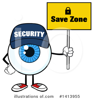 Royalty-Free (RF) Security Guard Eyeball Clipart Illustration by Hit Toon - Stock Sample #1413955