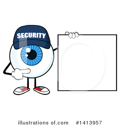 Royalty-Free (RF) Security Guard Eyeball Clipart Illustration by Hit Toon - Stock Sample #1413957