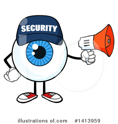 Royalty-Free (RF) Security Guard Eyeball Clipart Illustration by Hit Toon - Stock Sample #1413959