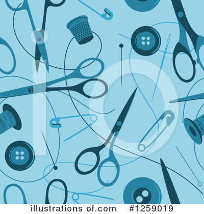 Royalty-Free (RF) Sewing Clipart Illustration by Vector Tradition SM - Stock Sample #1259019