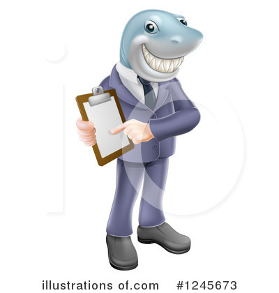 Royalty-Free (RF) Shark Businessman Clipart Illustration by AtStockIllustration - Stock Sample #1245673