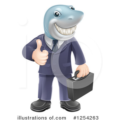 Royalty-Free (RF) Shark Businessman Clipart Illustration by AtStockIllustration - Stock Sample #1254263