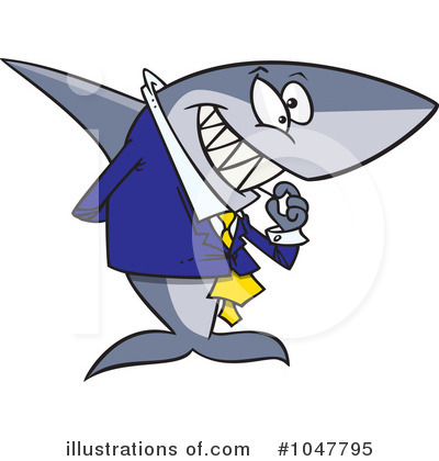 Royalty-Free (RF) Shark Clipart Illustration by toonaday - Stock Sample #1047795