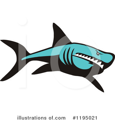 Royalty-Free (RF) Shark Clipart Illustration by Johnny Sajem - Stock Sample #1195021