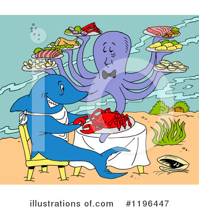 Royalty-Free (RF) Shark Clipart Illustration by LaffToon - Stock Sample #1196447