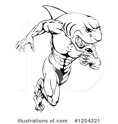 Royalty-Free (RF) Shark Clipart Illustration by AtStockIllustration - Stock Sample #1254221