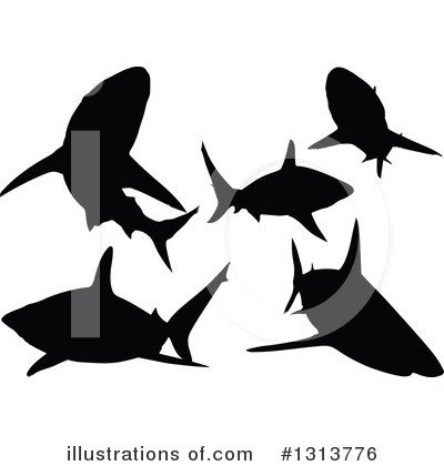 Royalty-Free (RF) Shark Clipart Illustration by dero - Stock Sample #1313776