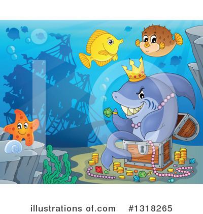 Royalty-Free (RF) Shark Clipart Illustration by visekart - Stock Sample #1318265