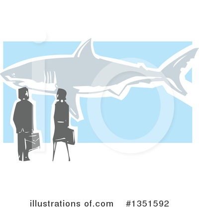 Royalty-Free (RF) Shark Clipart Illustration by xunantunich - Stock Sample #1351592
