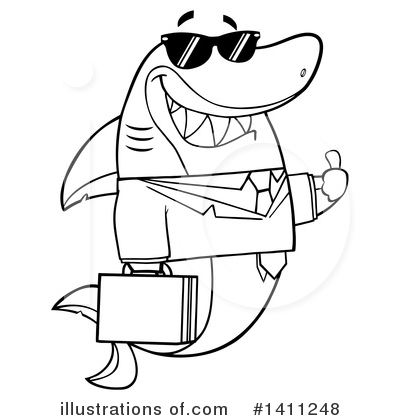 Shark Businessman Clipart #1411248 by Hit Toon