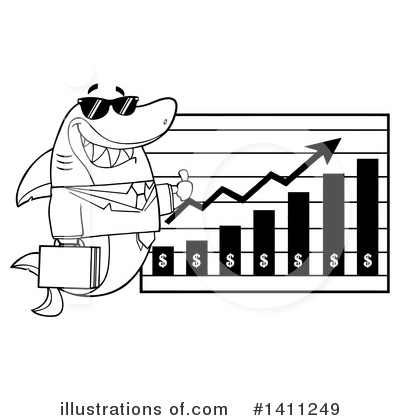 Royalty-Free (RF) Shark Clipart Illustration by Hit Toon - Stock Sample #1411249