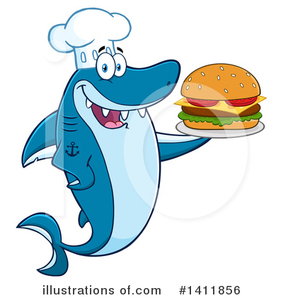 Royalty-Free (RF) Shark Clipart Illustration by Hit Toon - Stock Sample #1411856