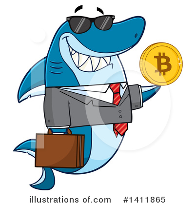 Royalty-Free (RF) Shark Clipart Illustration by Hit Toon - Stock Sample #1411865