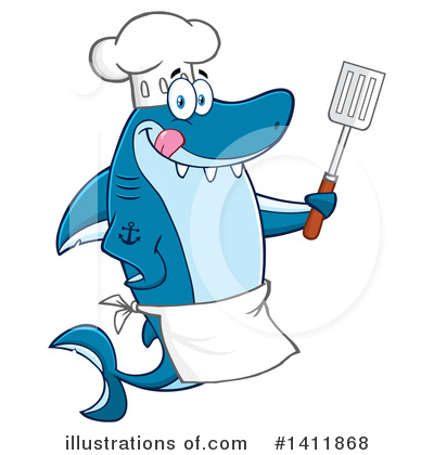 Royalty-Free (RF) Shark Clipart Illustration by Hit Toon - Stock Sample #1411868