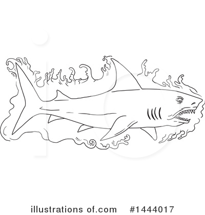 Royalty-Free (RF) Shark Clipart Illustration by patrimonio - Stock Sample #1444017