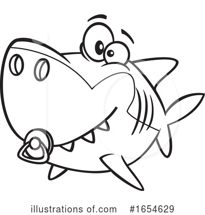 Royalty-Free (RF) Shark Clipart Illustration by toonaday - Stock Sample #1654629