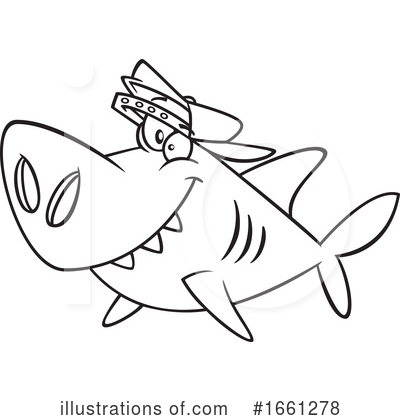 Royalty-Free (RF) Shark Clipart Illustration by toonaday - Stock Sample #1661278