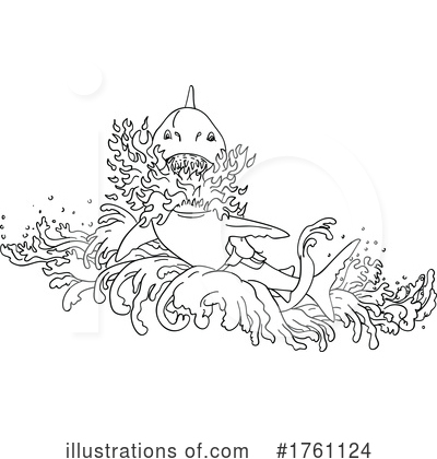 Royalty-Free (RF) Shark Clipart Illustration by patrimonio - Stock Sample #1761124