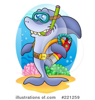 Royalty-Free (RF) Shark Clipart Illustration by visekart - Stock Sample #221259
