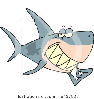 Royalty-Free (RF) Shark Clipart Illustration by toonaday - Stock Sample #437820