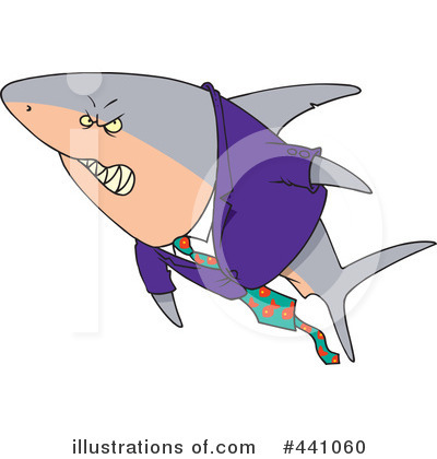 Royalty-Free (RF) Shark Clipart Illustration by toonaday - Stock Sample #441060