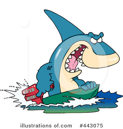 Royalty-Free (RF) Shark Clipart Illustration by toonaday - Stock Sample #443075