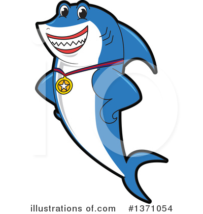 Royalty-Free (RF) Shark Mascot Clipart Illustration by Mascot Junction - Stock Sample #1371054