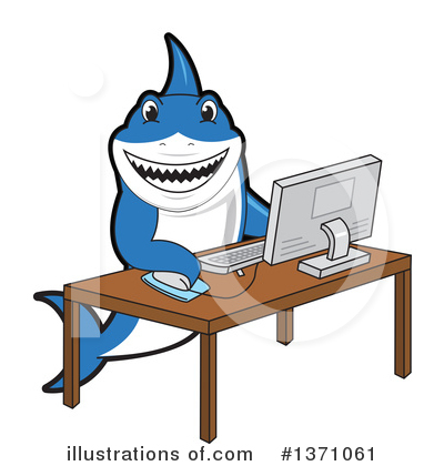 Royalty-Free (RF) Shark Mascot Clipart Illustration by Mascot Junction - Stock Sample #1371061