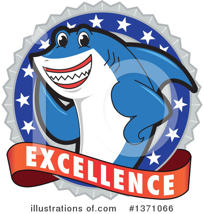 Royalty-Free (RF) Shark Mascot Clipart Illustration by Mascot Junction - Stock Sample #1371066