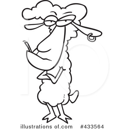 Royalty-Free (RF) Sheep Clipart Illustration by toonaday - Stock Sample #433564
