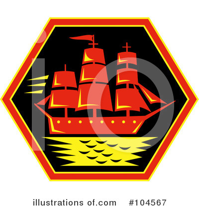 Royalty-Free (RF) Ship Clipart Illustration by patrimonio - Stock Sample #104567