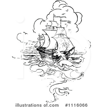 Royalty-Free (RF) Ship Clipart Illustration by Prawny Vintage - Stock Sample #1116066