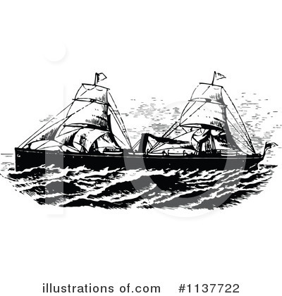 Royalty-Free (RF) Ship Clipart Illustration by Prawny Vintage - Stock Sample #1137722