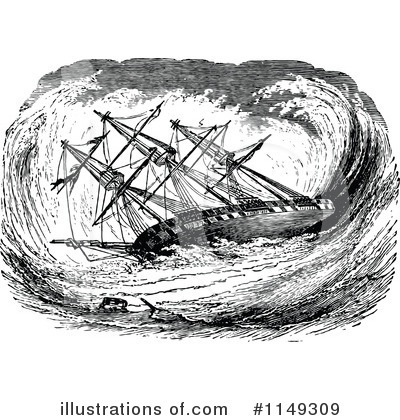 Royalty-Free (RF) Ship Clipart Illustration by Prawny Vintage - Stock Sample #1149309