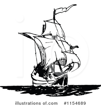 Royalty-Free (RF) Ship Clipart Illustration by Prawny Vintage - Stock Sample #1154689