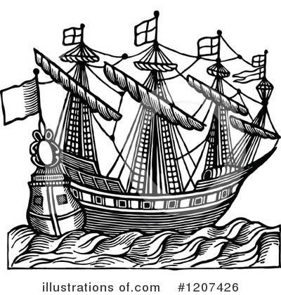 Royalty-Free (RF) Ship Clipart Illustration by Prawny Vintage - Stock Sample #1207426
