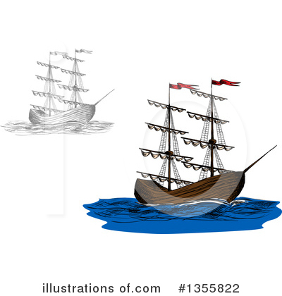 Royalty-Free (RF) Ship Clipart Illustration by Vector Tradition SM - Stock Sample #1355822