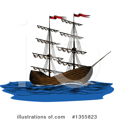 Royalty-Free (RF) Ship Clipart Illustration by Vector Tradition SM - Stock Sample #1355823